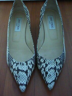 Jimmy Choo Python Real Snakeskin Kitten Heels